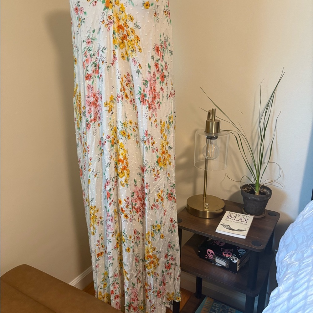 Lovestitch Floral Maxi Halter Dress - White, Yellow, Pink